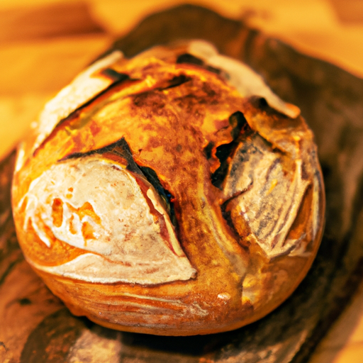 Freshly baked artisan bread from a Dutch oven