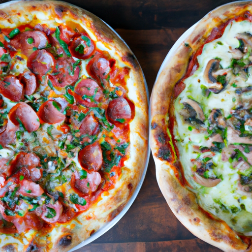 A variety of colorful and flavorful pizza toppings, including fresh vegetables, cured meats, and aromatic herbs.